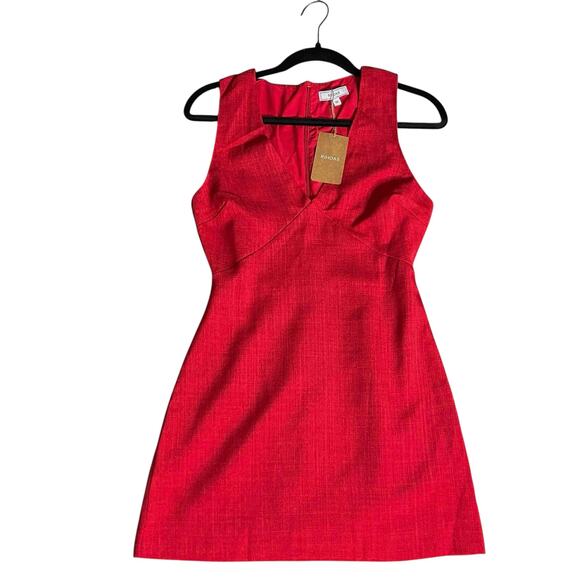 NWT Women's Rihoas The Red V Neck Sleeveless A-Line Linen Mini Dress Size XS - Picture 2 of 7